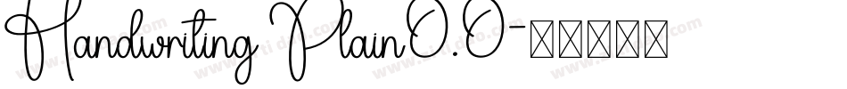 Handwriting Plain0.0字体转换